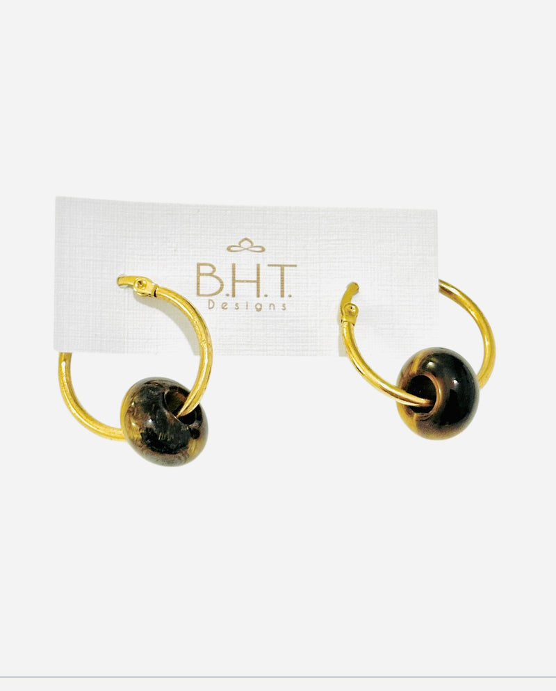 ARETES PIEDRA OJO TIGRE
