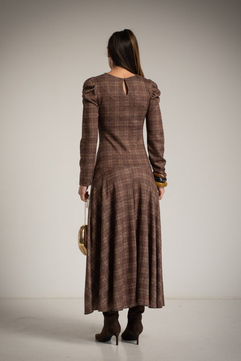 Vestido Drapeado Cuadros