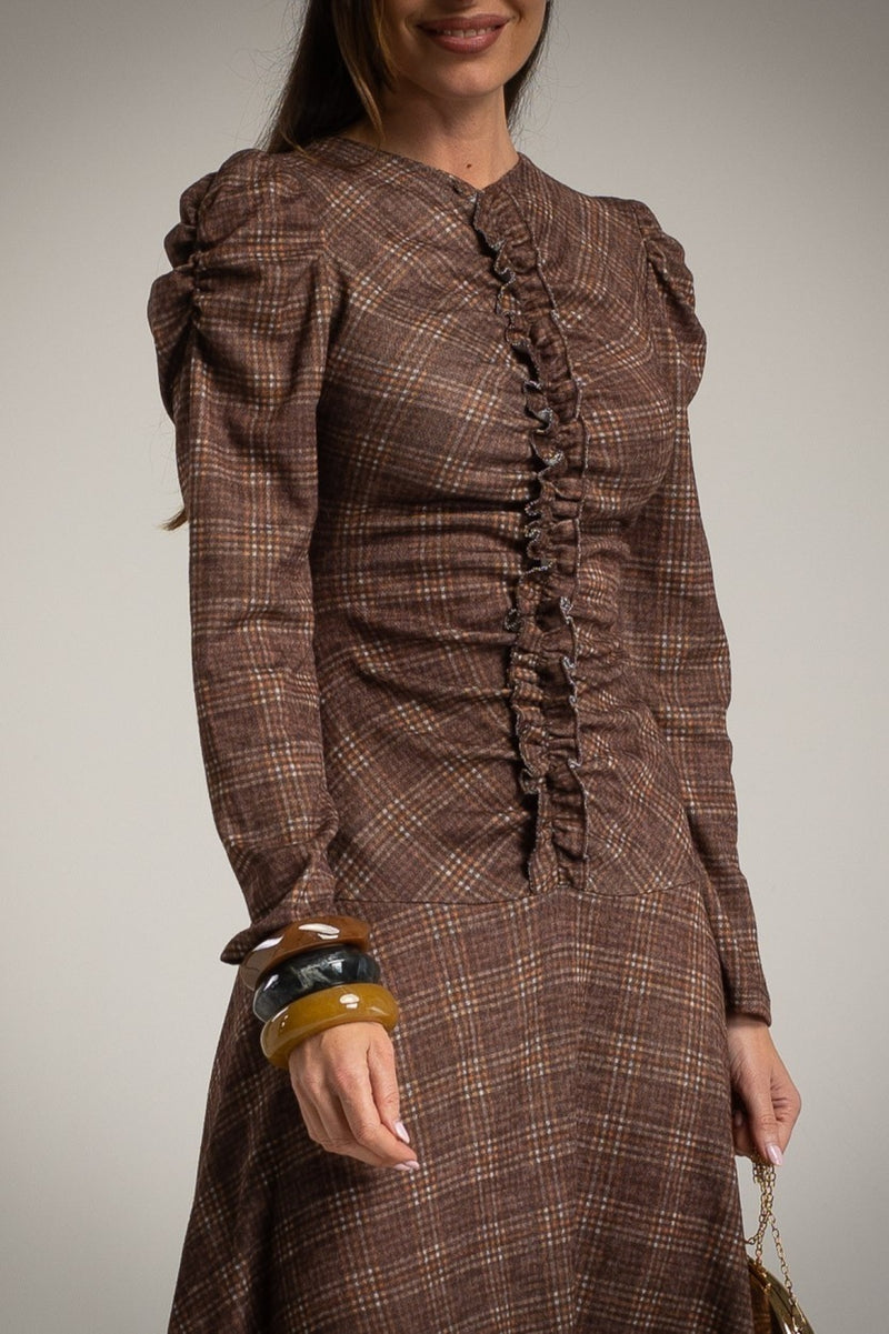 Vestido Drapeado Cuadros