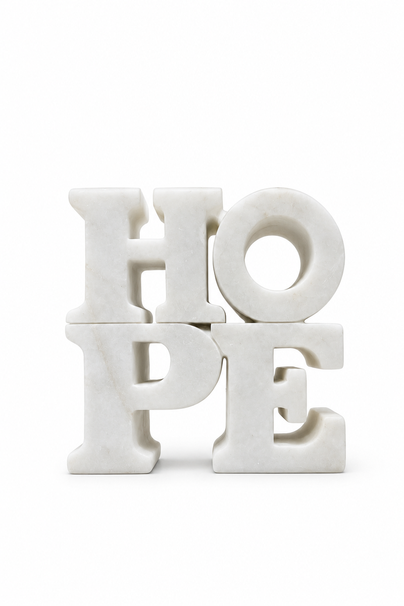 Escultura Decorativa HOPE en Alabastro Andino