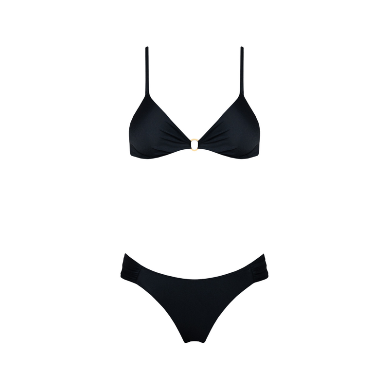 BIKINI CALZÓN DRAPEADO C NEGRO