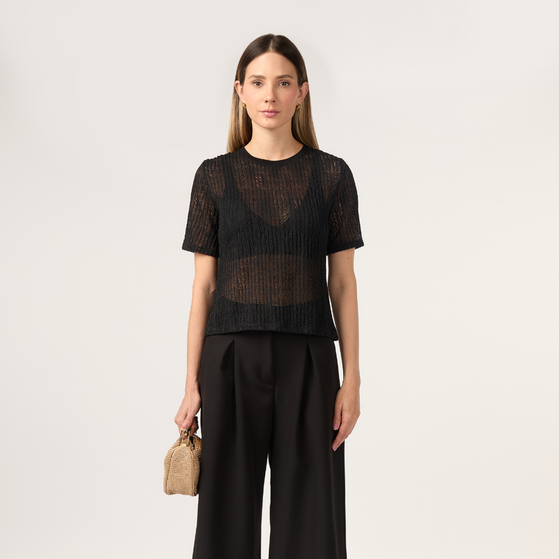 LACE TEE NEGRO