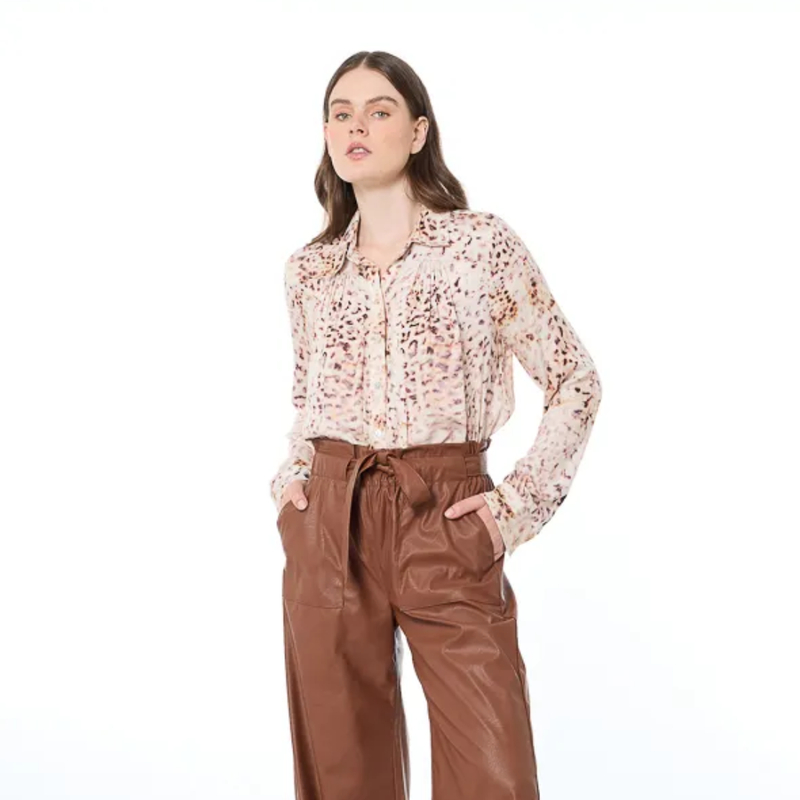 BLUSA RECOGIDOS LEOPARDO
