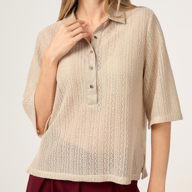 CAMISA LACE BEIGE