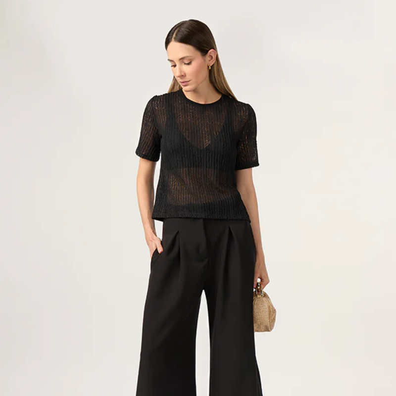 LACE TEE NEGRO