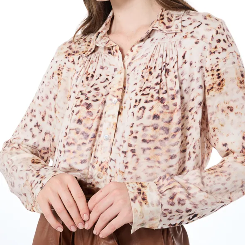 BLUSA RECOGIDOS LEOPARDO