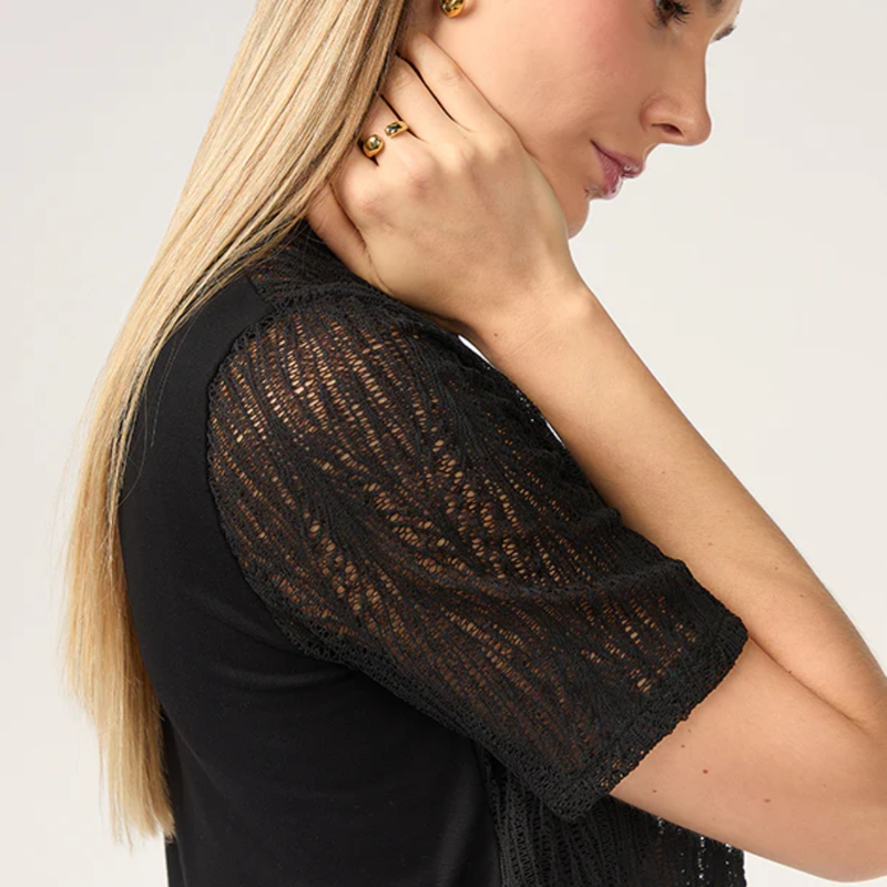 LACE TEE NEGRO