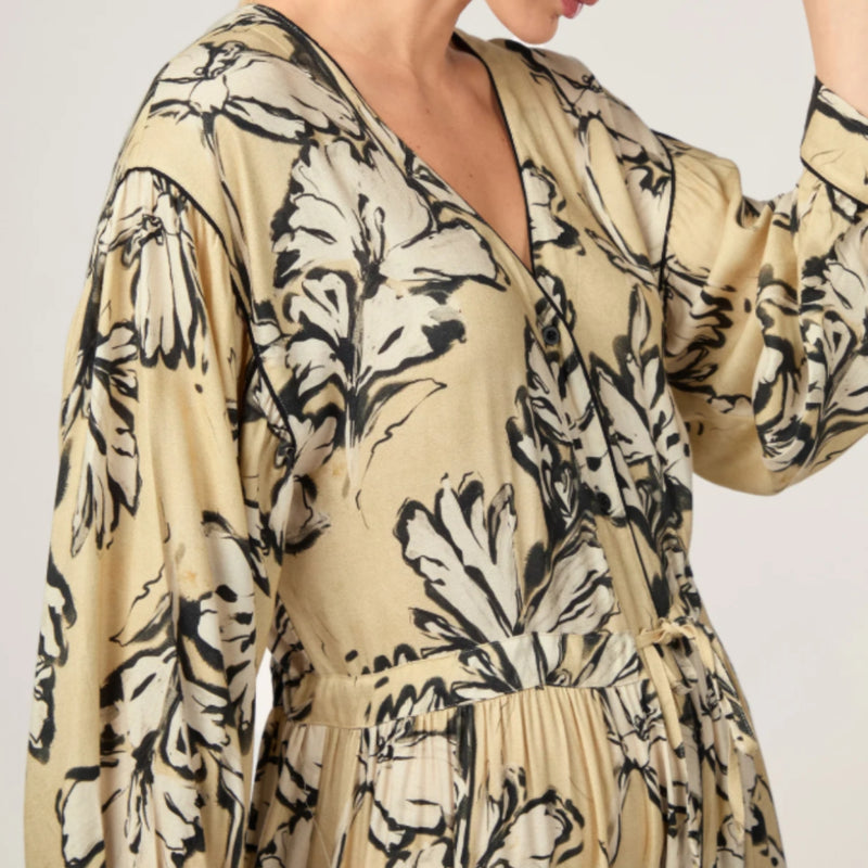 Vestido Boho Artístico Neutro
