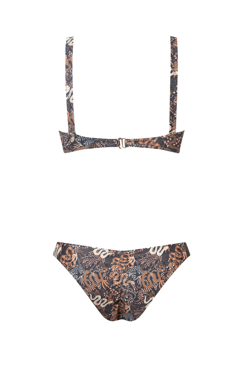 BIKINI CALZÓN CLÁSICO C CAFÉ SERPIENTE