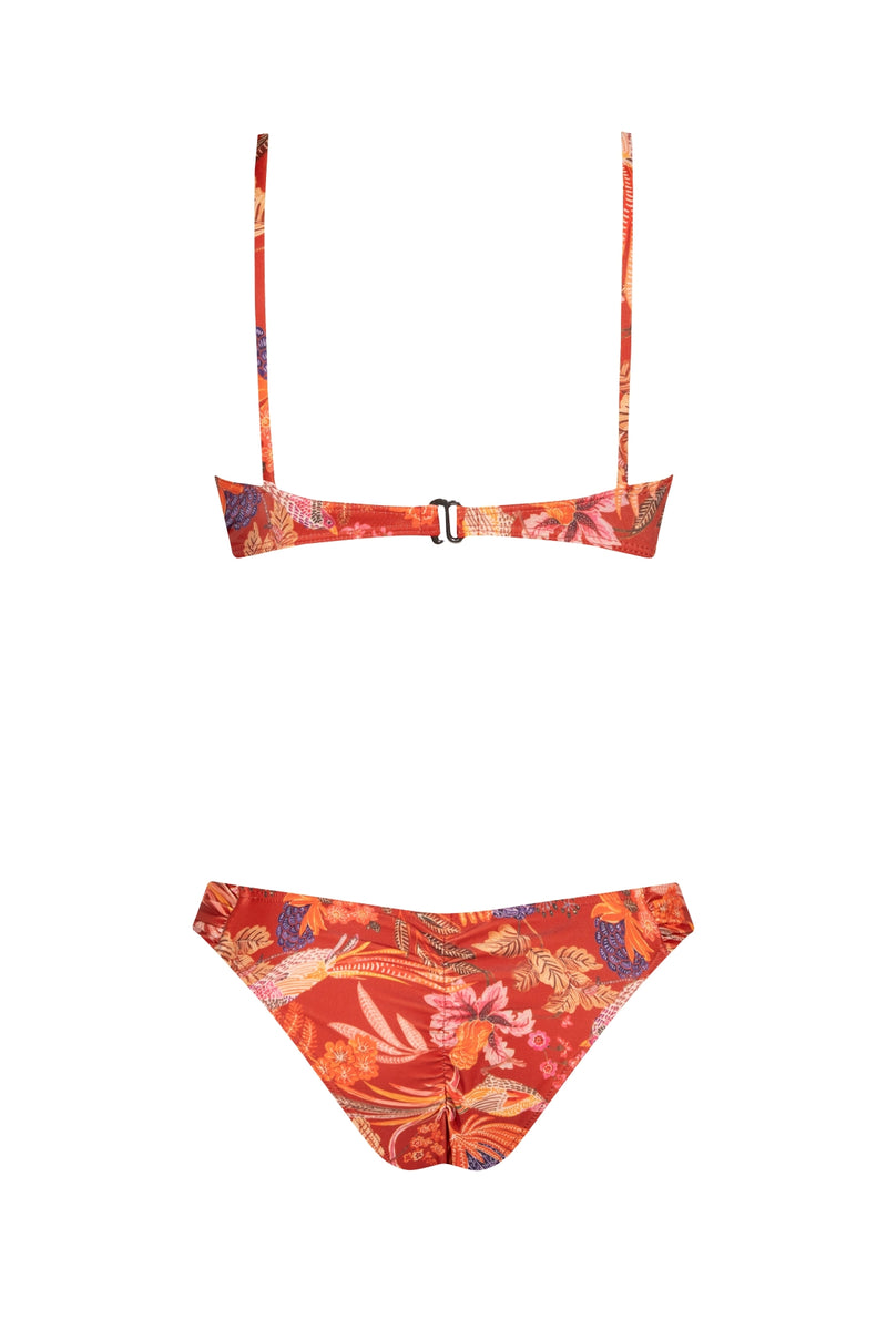 BIKINI CALZÓN DRAPEADO C NARANJA TROPICAL
