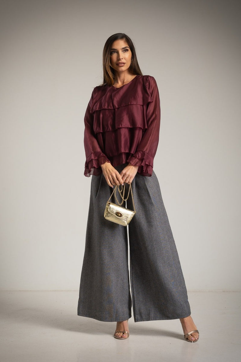 Blusa Semitransparente Volantes