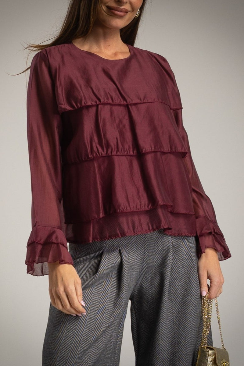 Blusa Semitransparente Volantes