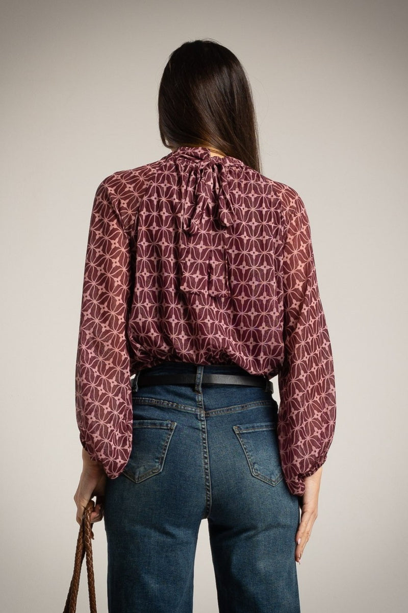 Blusa C/Halter Retro Lazo Espalda