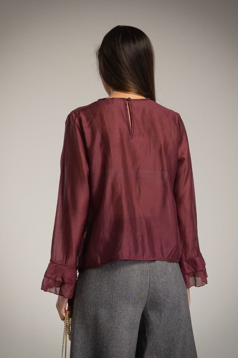 Blusa Semitransparente Volantes