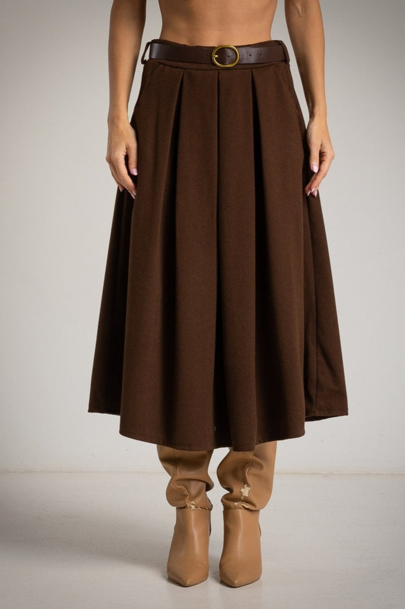 Falda Tablas Bolsillos Espiga