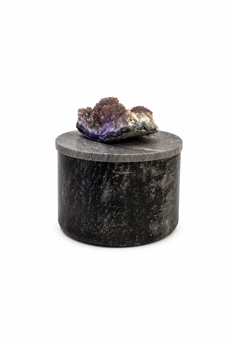 Cofre Black Con Amatista De Alabastro Andino