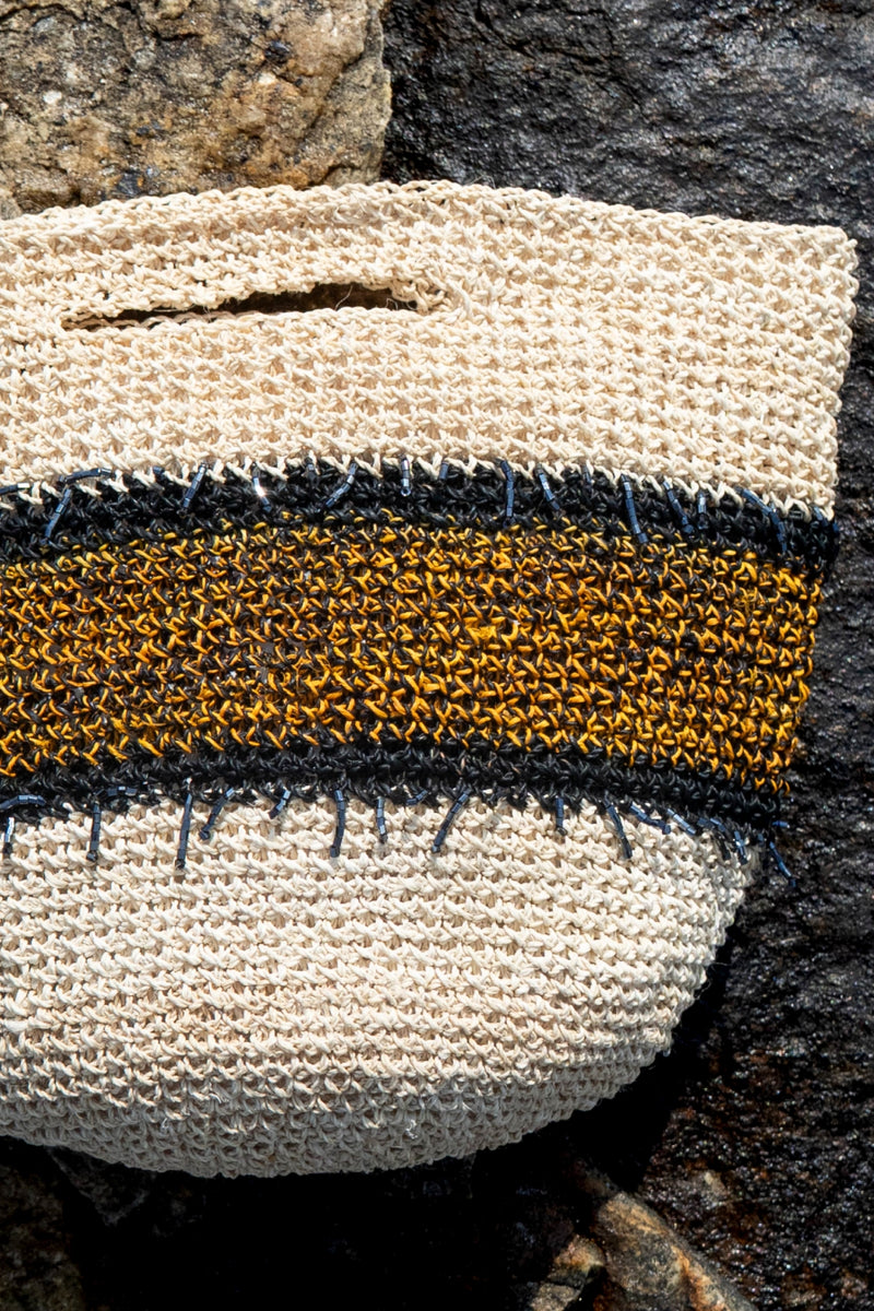 Cartera Tejida de Mano Geo Cobre