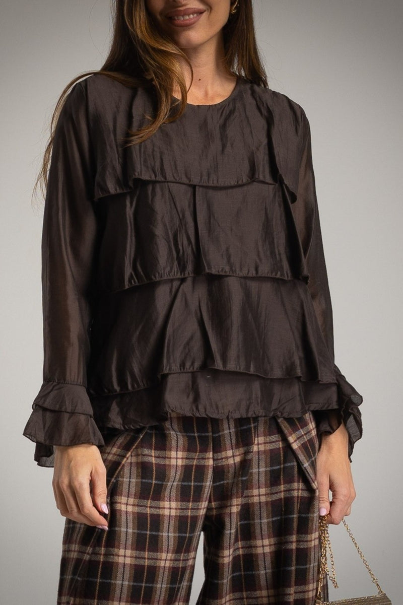 Blusa Semitransparente Volantes