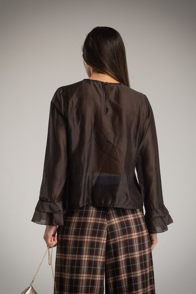 Blusa Semitransparente Volantes