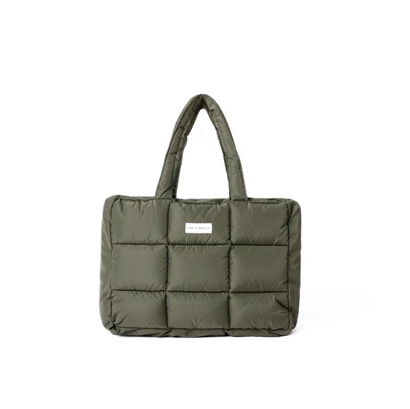 PUFFER TOTE BAG VERDE MILITAR