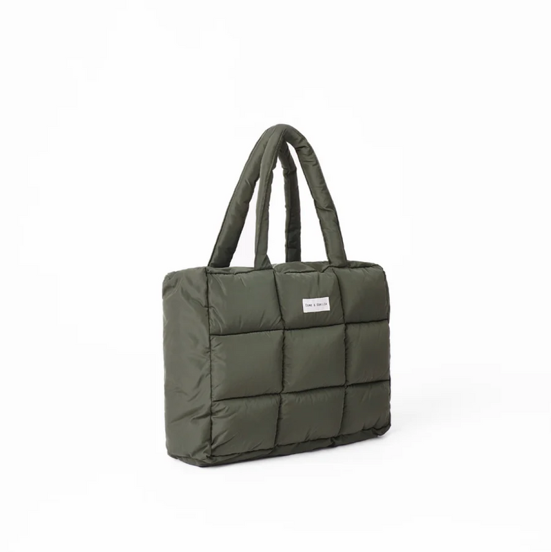 PUFFER TOTE BAG VERDE MILITAR
