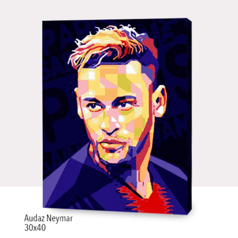 Kit Paint By Numbers Con Bastidor: Audaz Neymar
