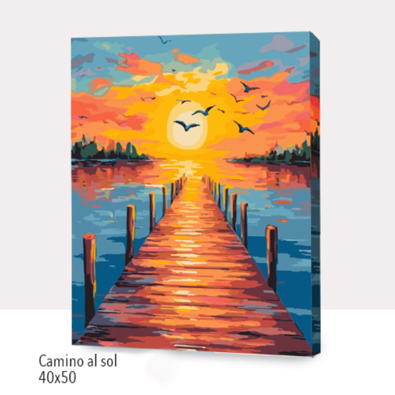 Kit Paint By Numbers Con Bastidor: Camino Al Sol