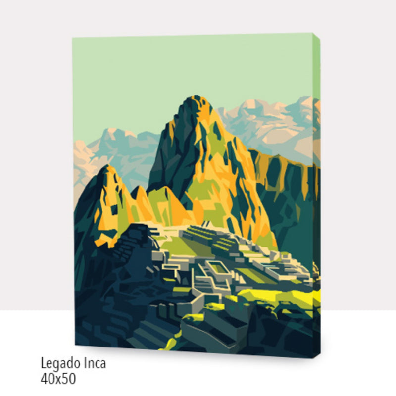 Kit Paint By Numbers Con Bastidor: Legado Inca - Machu Picchu