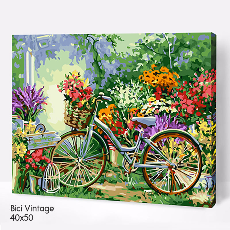 Bici Vintage en el Jardín (40x50 cm)