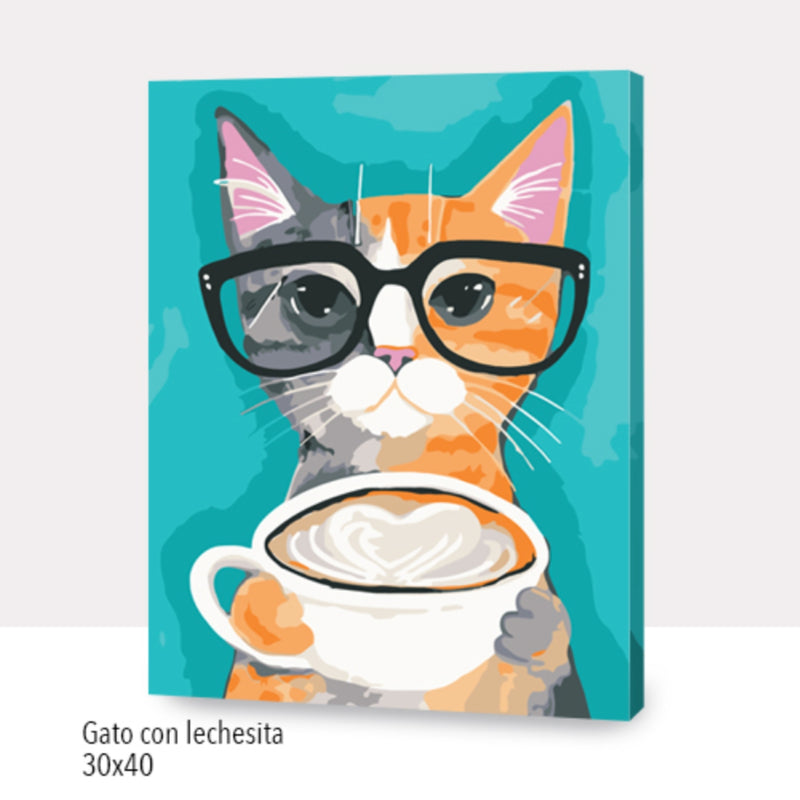 Gato con Lechesita (40x50 cm)