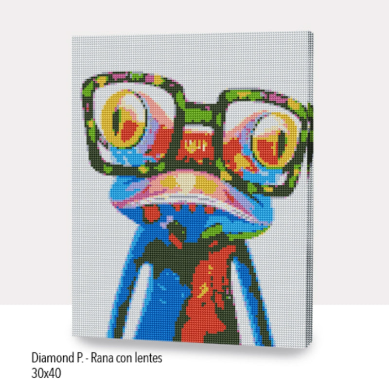 Mosaico Diamond: Rana con Lentes