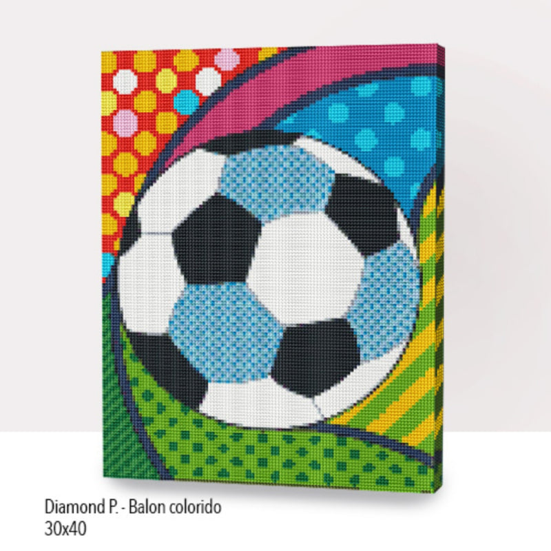 Kit Diamond Painting Con Bastidor: Balón Colorido