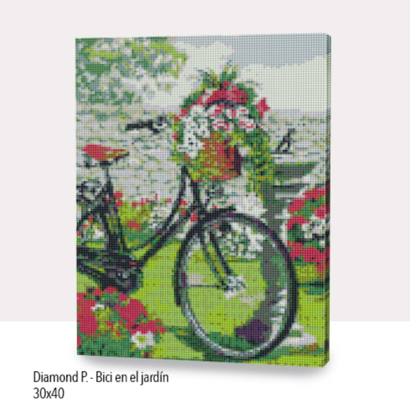Mosaico Diamond: Bici en el Jardín
