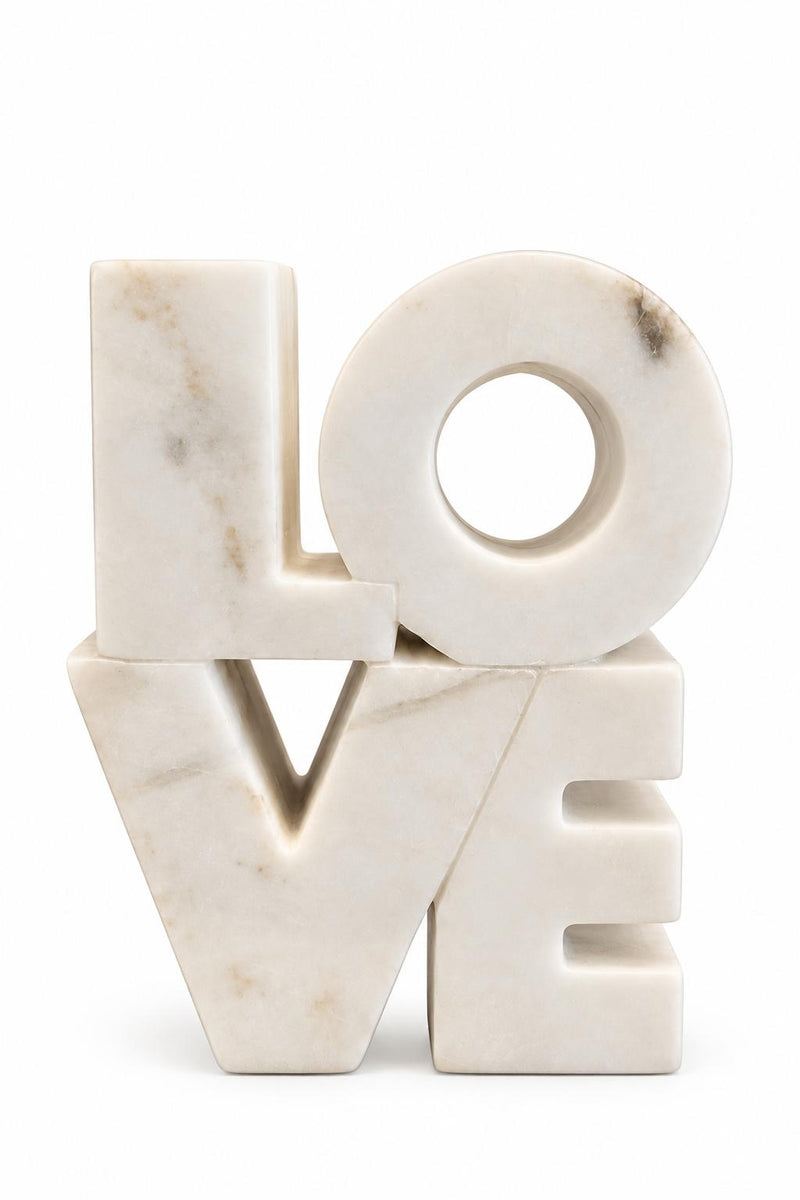Escultura Decorativa LOVE en Alabastro Andino